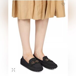 Salvatore Ferragamo Odilia moc suede driver black moccasins